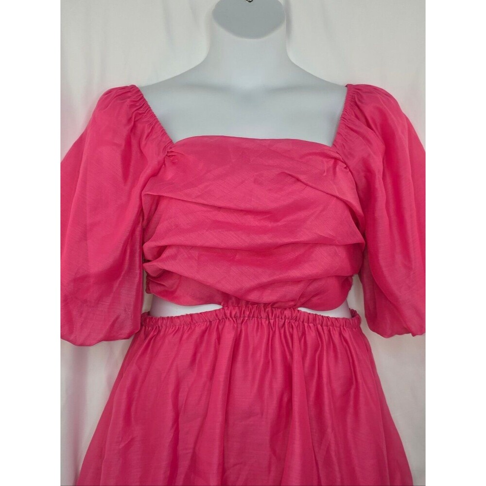 A New Day Size L Pink Puff Sleeve Cutout Bubble Dress 3804-CV - Picture 3 of 13